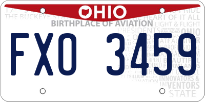 OH license plate FXO3459