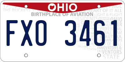 OH license plate FXO3461
