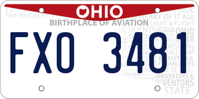 OH license plate FXO3481