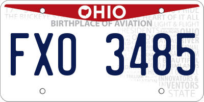 OH license plate FXO3485