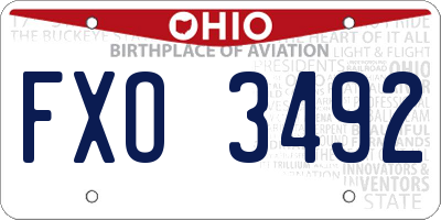 OH license plate FXO3492