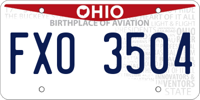 OH license plate FXO3504