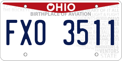 OH license plate FXO3511