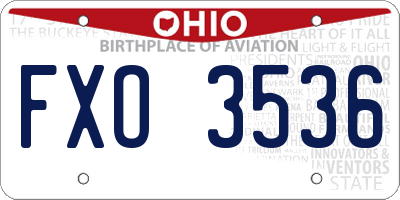 OH license plate FXO3536