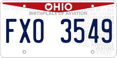 OH license plate FXO3549