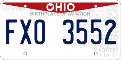 OH license plate FXO3552