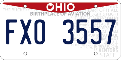 OH license plate FXO3557
