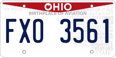 OH license plate FXO3561