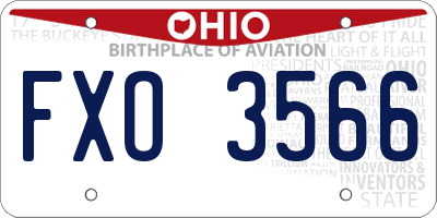 OH license plate FXO3566