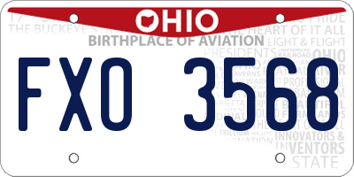 OH license plate FXO3568