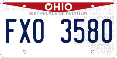 OH license plate FXO3580
