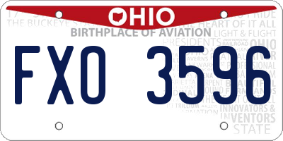 OH license plate FXO3596