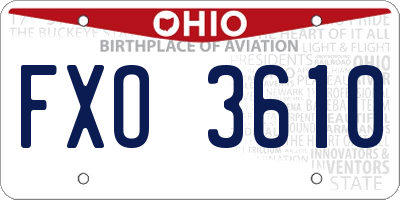 OH license plate FXO3610