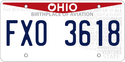 OH license plate FXO3618