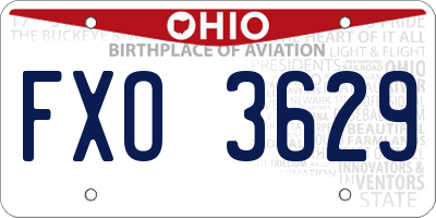 OH license plate FXO3629