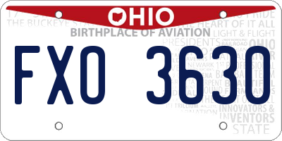 OH license plate FXO3630
