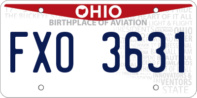 OH license plate FXO3631