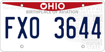 OH license plate FXO3644