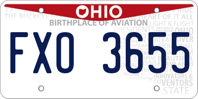 OH license plate FXO3655