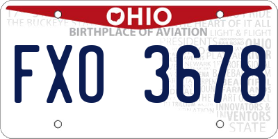 OH license plate FXO3678