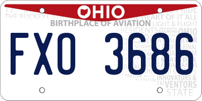 OH license plate FXO3686