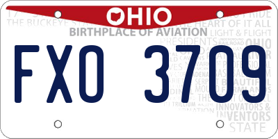 OH license plate FXO3709