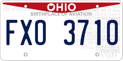 OH license plate FXO3710