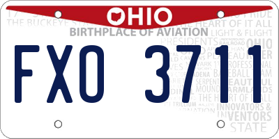 OH license plate FXO3711