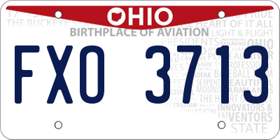 OH license plate FXO3713