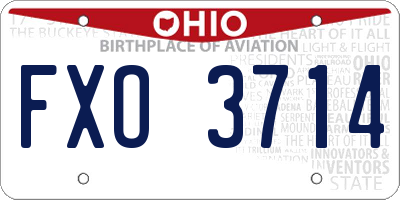 OH license plate FXO3714