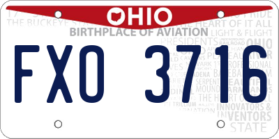 OH license plate FXO3716