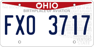 OH license plate FXO3717