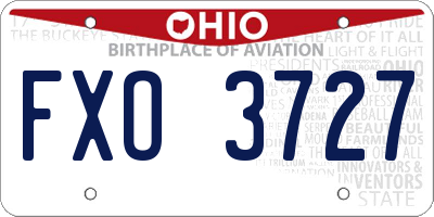 OH license plate FXO3727