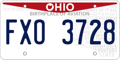 OH license plate FXO3728