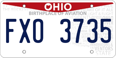 OH license plate FXO3735