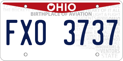 OH license plate FXO3737