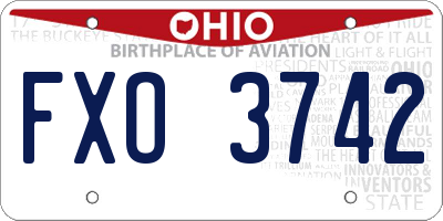 OH license plate FXO3742