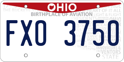 OH license plate FXO3750