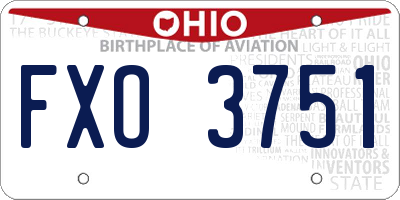OH license plate FXO3751