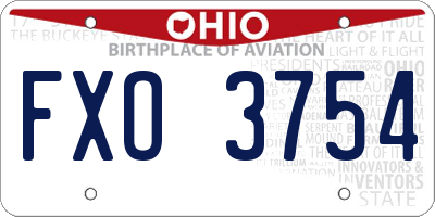 OH license plate FXO3754