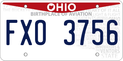 OH license plate FXO3756