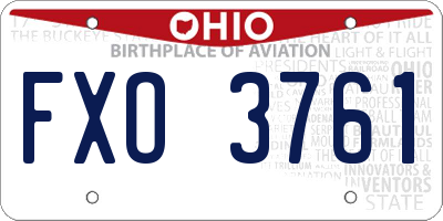 OH license plate FXO3761
