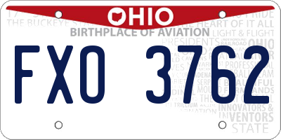 OH license plate FXO3762