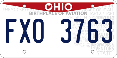 OH license plate FXO3763
