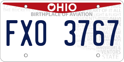 OH license plate FXO3767