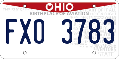 OH license plate FXO3783