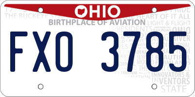 OH license plate FXO3785