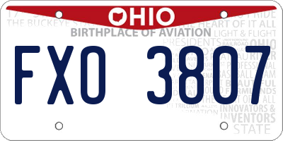 OH license plate FXO3807