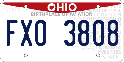 OH license plate FXO3808