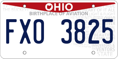 OH license plate FXO3825